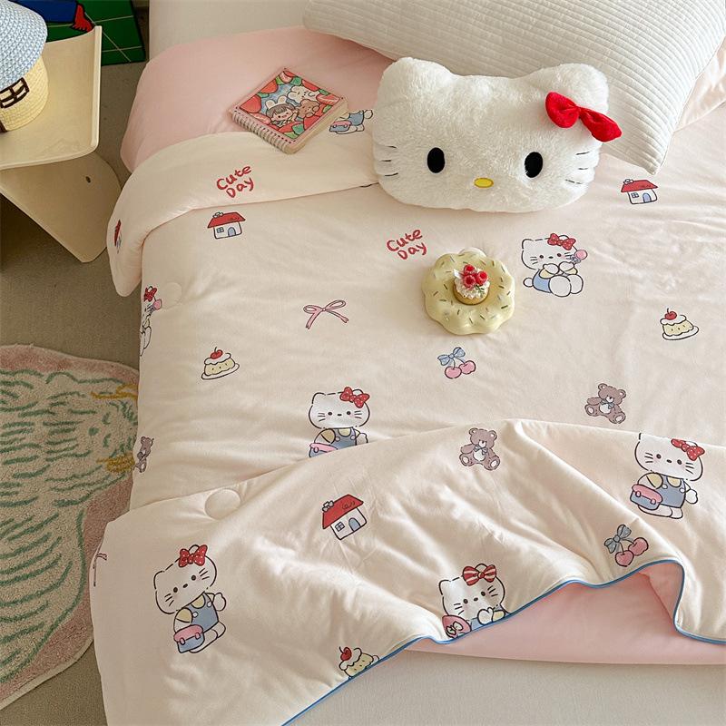 Cartoon Milk Knit Cotton Baby Quilt – Cooling Summer Blanket for Infants