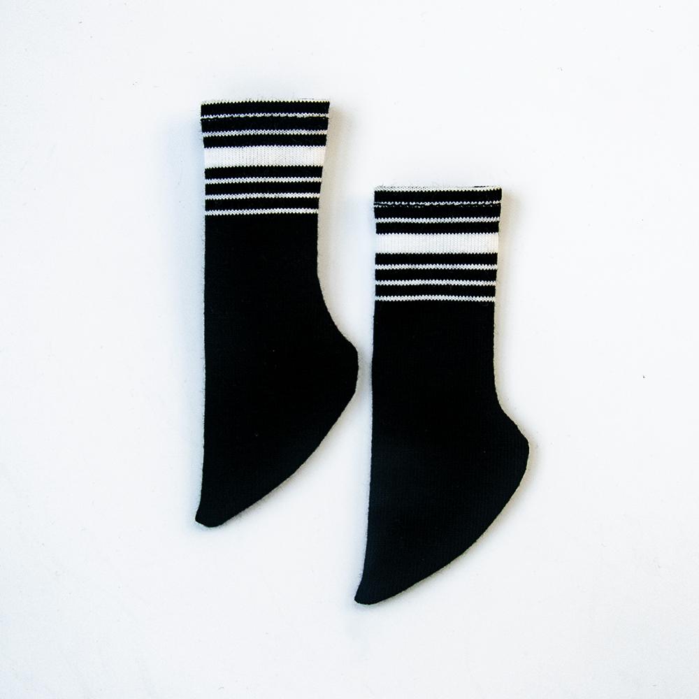 1/4 BJD Fashion Casual Knit Sports Short Socks Black White Striped Socks for 40cm SD/DD Jointed Doll Accessories