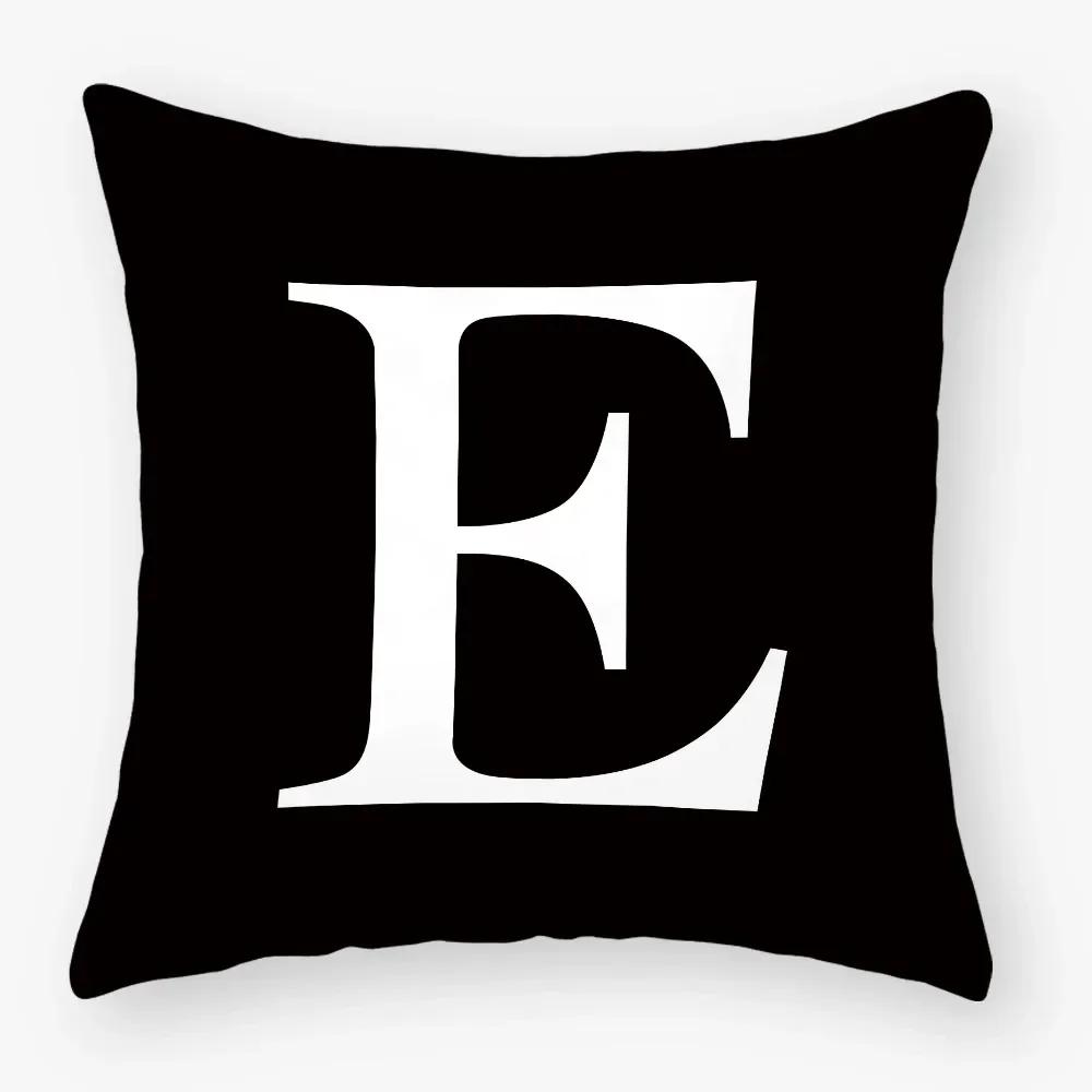 Black White Letters Sofa Decorative Cushion Cover Pillow Pillowcase Polyester 45*45Cm Throw Pillow Home Decor Pillowcover