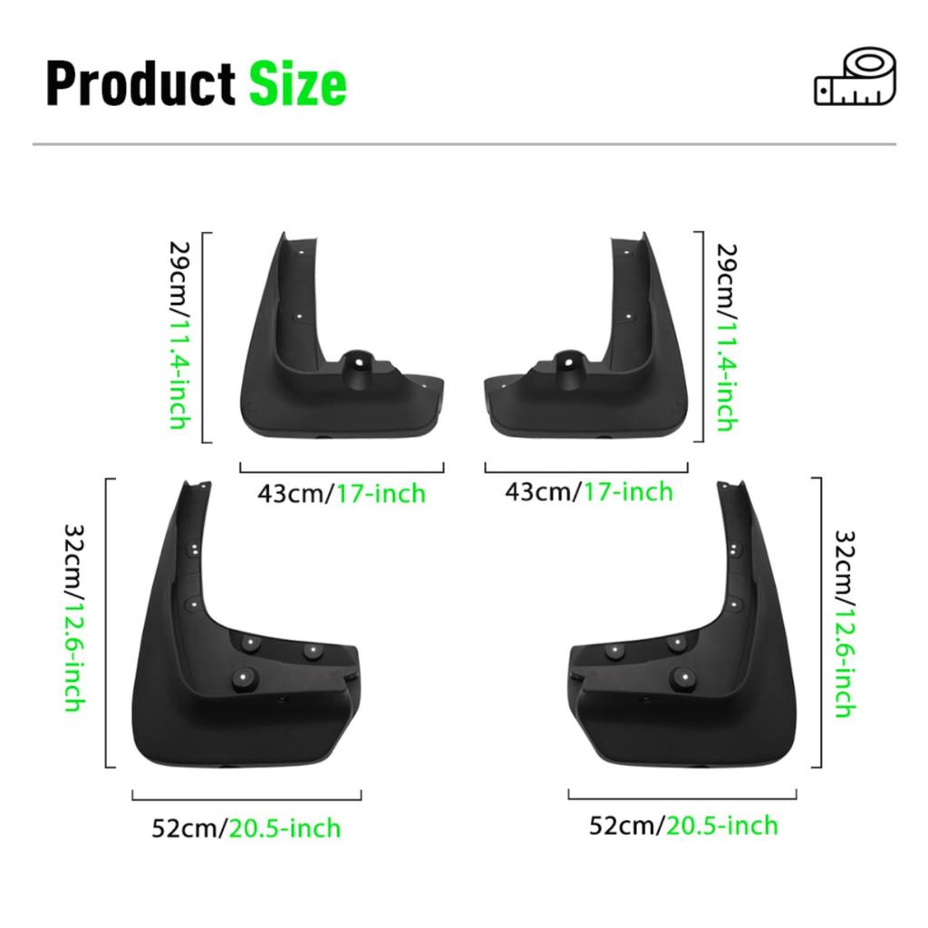4PCS Car Mud flaps Splash Guards Mudguards Car Mud Flaps Compatible with BMW X6 E71 2008 2009 2010 2011 2012 2013 2014