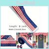 Creative Independence Day Five Star Stripe Ribbon American Flag Decorative Bow