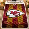 Flannel BlanketKansas City Chiefs Custom Name Text Personalized Soft Warm Throw Blanket Home Decor Gift