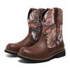 Men's Large Leather High-Top Boots - Autumn/Winter Fashion, Trendy Western Cowboy, Thick Sole, Non-Slip Knight Design