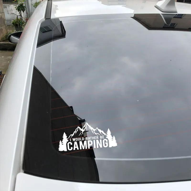 LYKX I Would Rather Be Camping Car Sticker Automobiles Motorcycles Exterior Accessories Vinyl Decal for Toyota Honda Lada
