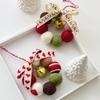 Small Wool Ball Holiday Hanging Craft Feature Soft Felt And Sparkling Bells Christmas Decorative Accent
