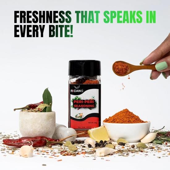 Ricano Garlic Powder 45g, Pizza Mix 45g & Peri Peri 50g Combo (3-Pack) | Spice Set  | Ideal for Grilling, Seasoning, Cooking & Toppings