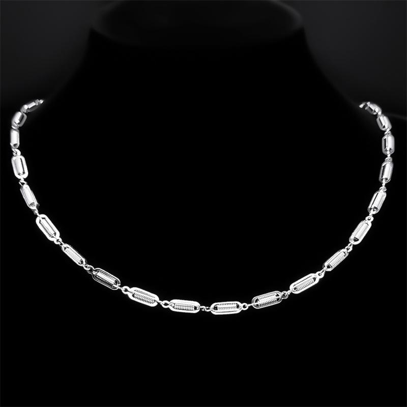 Y2K Minimalism Spring Shaped Link Chain Necklace for Women Men Stainless Steel Gold Color Cool Stylish Punk Rock Jewelry Collar