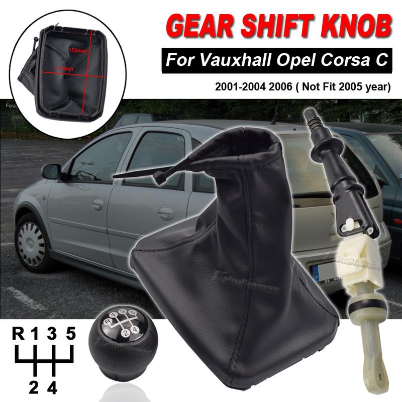 5 Speeds Gear Shifter Knob Stick Head Lever Handle Replacement For Vauxhall Opel Corsa C 2001 2002 2003 2004 2006