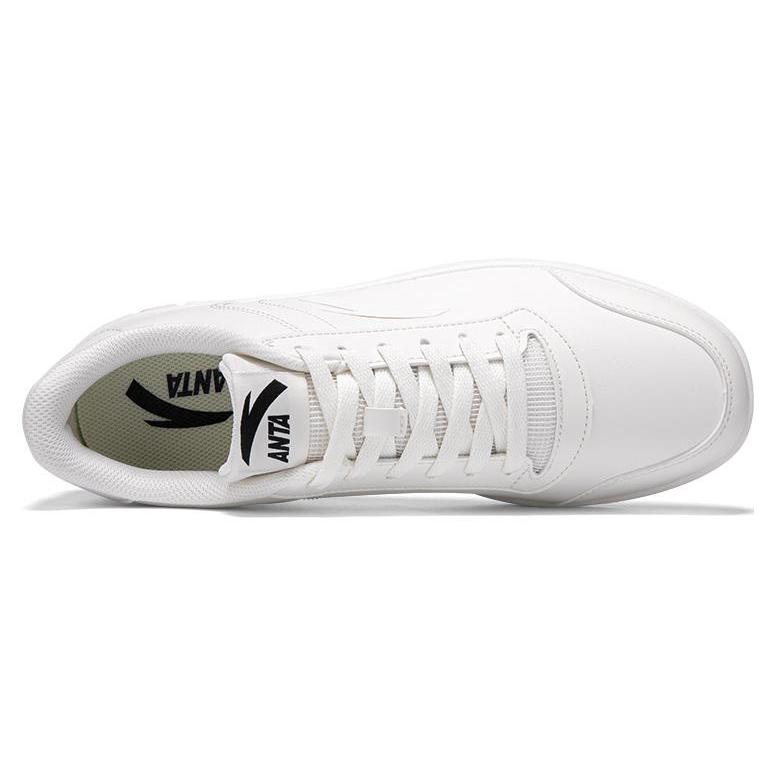 New Anta Slip Resistant Cushioning Wear Resistant Low Top Skateboard Shoes Men's White 912348067-1