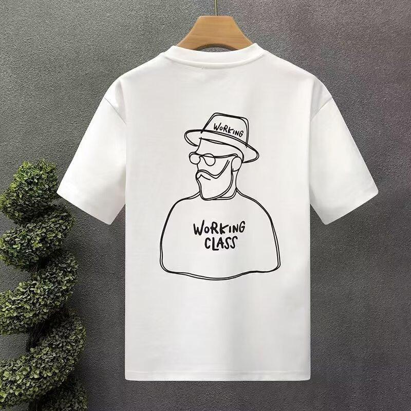 Trend cartoon printed T-shirt new loose round neck daily commuting fashion short sleeve casual and simple