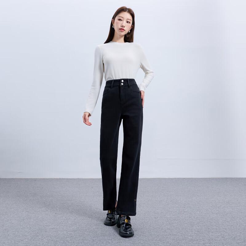 

Sancai Women s Plus Size Slimming Straight Leg Winter Jeans L 165/76B