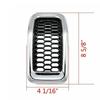 7Pcs Front Bumper Grill Inserts Front Mesh Grille Cover Trim Decor Breathable Bumper for Jeep Cherokee 2014-2018 Accessories