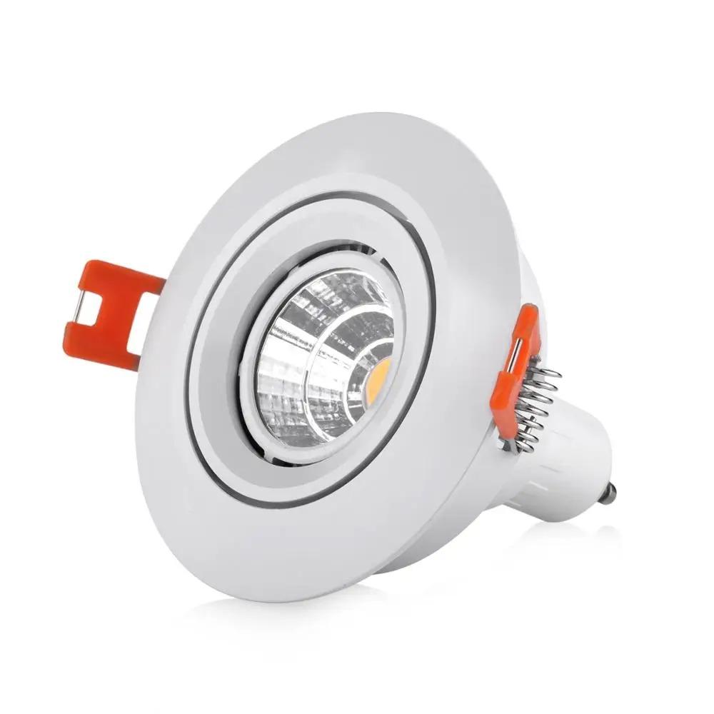 1/10PCS Downlight Adjustable GU10 MR16 Black/White Halogen Led Spot Light Frame E27 Lamp Holder GU10 Downlight Accessories