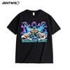 Anime Style One Piece Road Feisuolonuo Pure Cotton Printed Fashionable Unisexs and Womens Clothing New Loose Casual Tshirt
