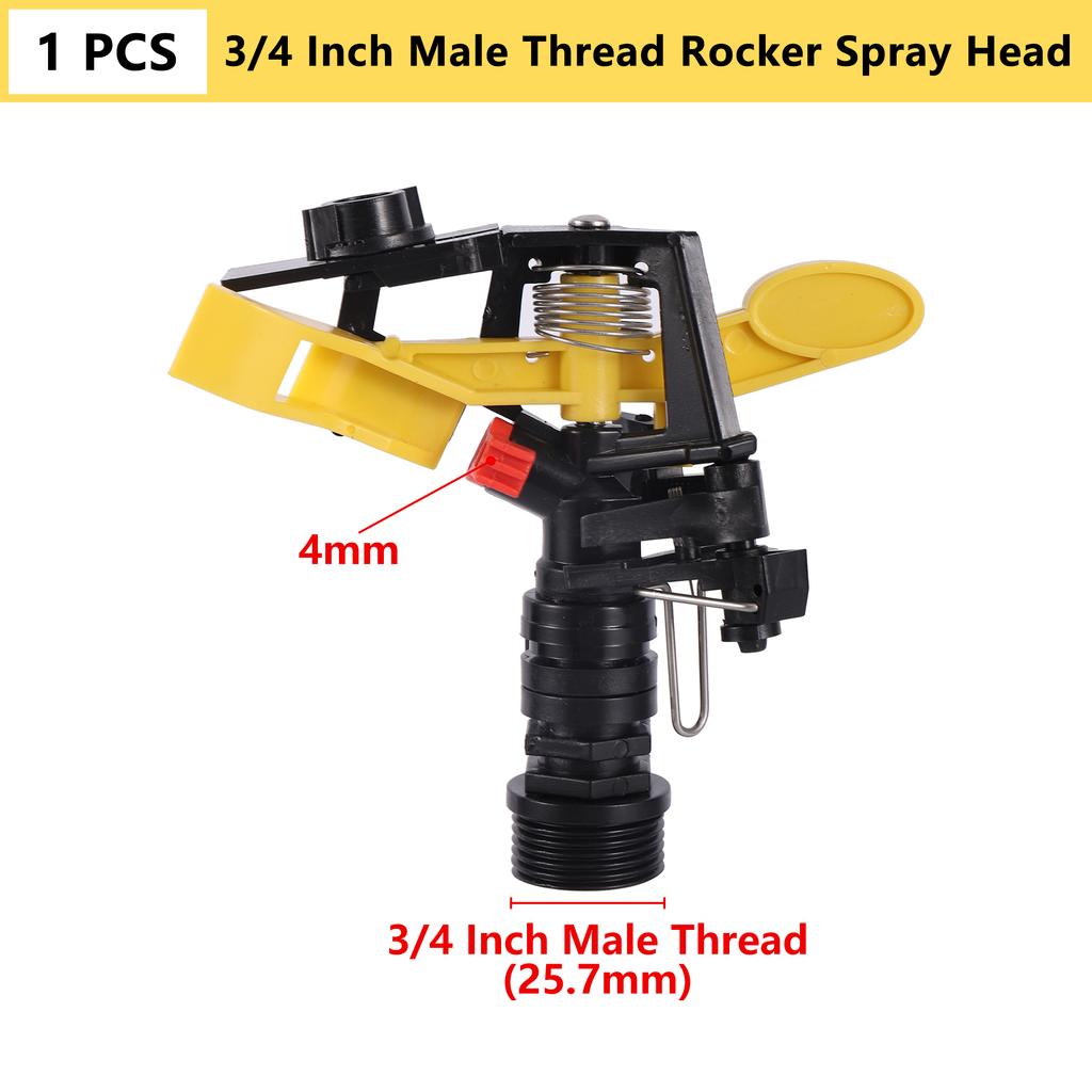 1/2"3/4" 360 Degree Auto Rotating Sprinkler Lawn Impact Sprinkler Adjustable Agricultural Irrigation Rocker Rotating Sprinkler