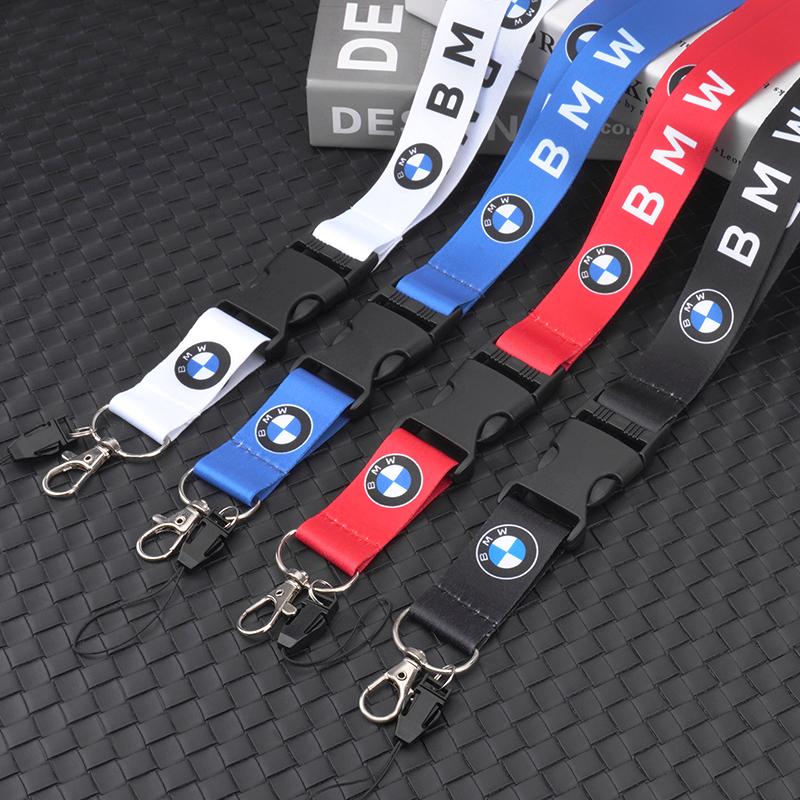 BMW Logo Lanyard Nylon Printing Emblem Style Black White Red Blue Keychain for M Performance E90 E60 E46 Car Accessories Gift Hkvr74