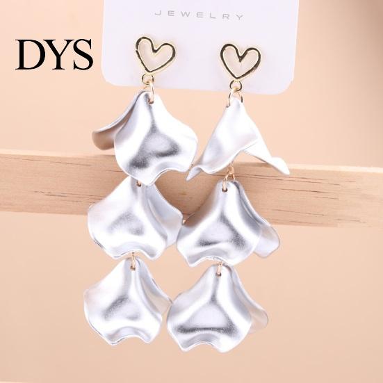 Women Vacation Earrings 1 Pair Hanging Flower Shape Bohemian Style Petal Tassel Hollow Heart Lady Ear Jewelry Prom Beach Dangle Long