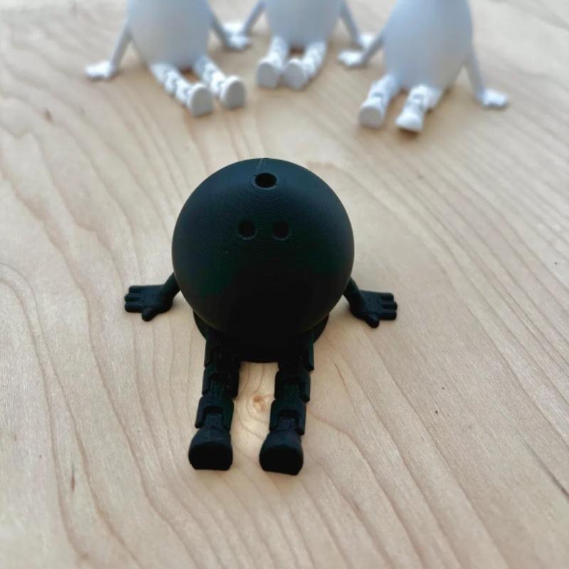 

1pc 3D Printing Ornaments Bowling Toys Companions Home Decoration Home Decoration Accessories чорний