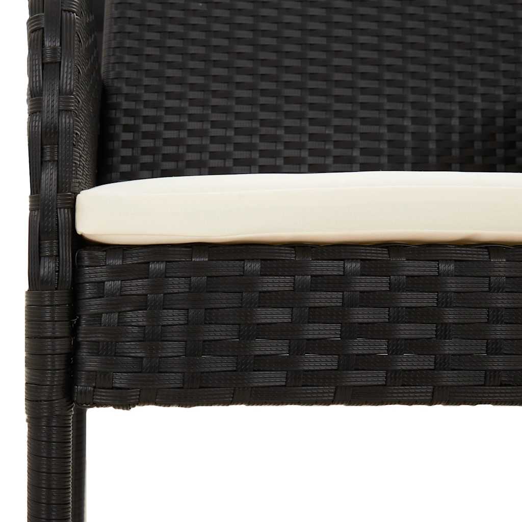 Vidaxl 9-Cz. Garden Furniture Set With Cushions, Black, PE Rattan