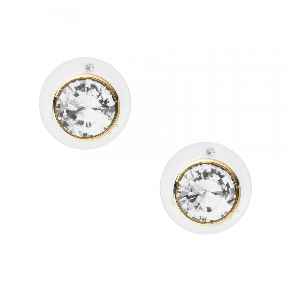 

Fossil Women s Gold Tone Brass Stud Earring Gold Brass Stud Earring