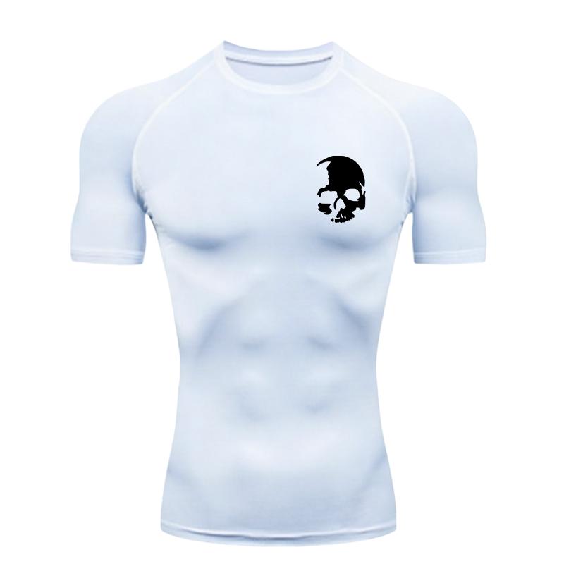 Skeleton Men's Sports T-shirt for Fitness Training Fitness Compression Men's Training T-shirt  Workout T-Shirt