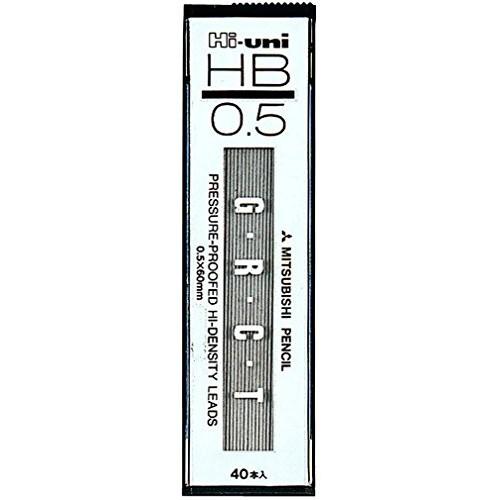 Mitsubishi Pencil Hi-Uni 0.5mm HB Mechanical Pencil Lead Refills (HU05300HB, 10-pack)
