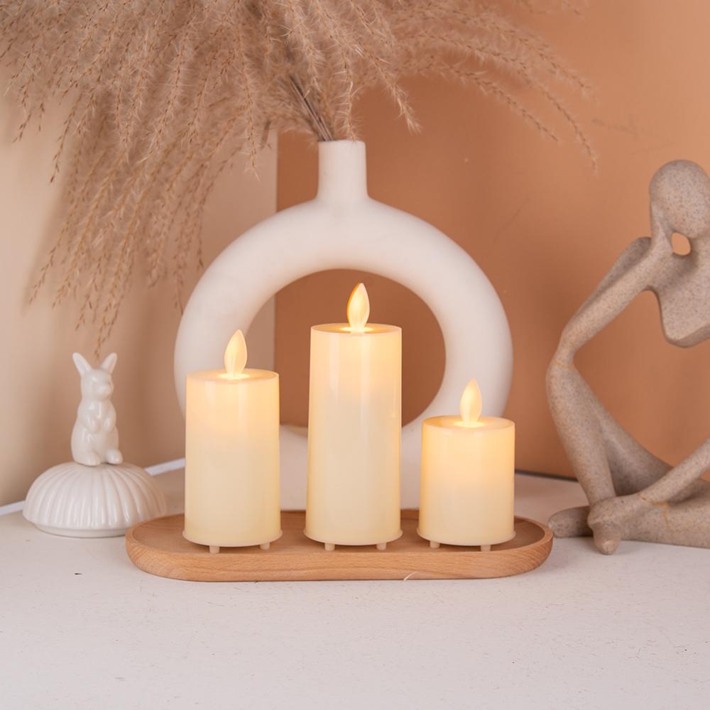 Simple Cylindrical LED Flameless Candles Set