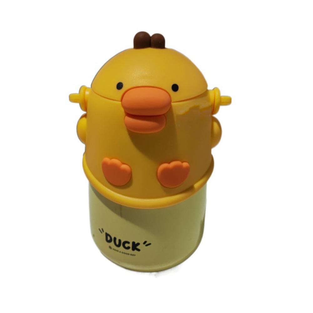 With Straw Vacuum Flask Stainless Steel Bouncing Vacuum Cup Cute Insulated Water Bottle Children