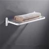 Folding Bathroom Towel Rack Black/White Aluminum Movable Bath Towel Holder 40/50/60 CM Bath Shelves  Nail Free/Wall Towel Rail