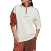 Originals Sports Lifestyle Series Fleece Lined Half Zip Stand Collar Sweatshirt Women Sweatshirt White Pink H33327