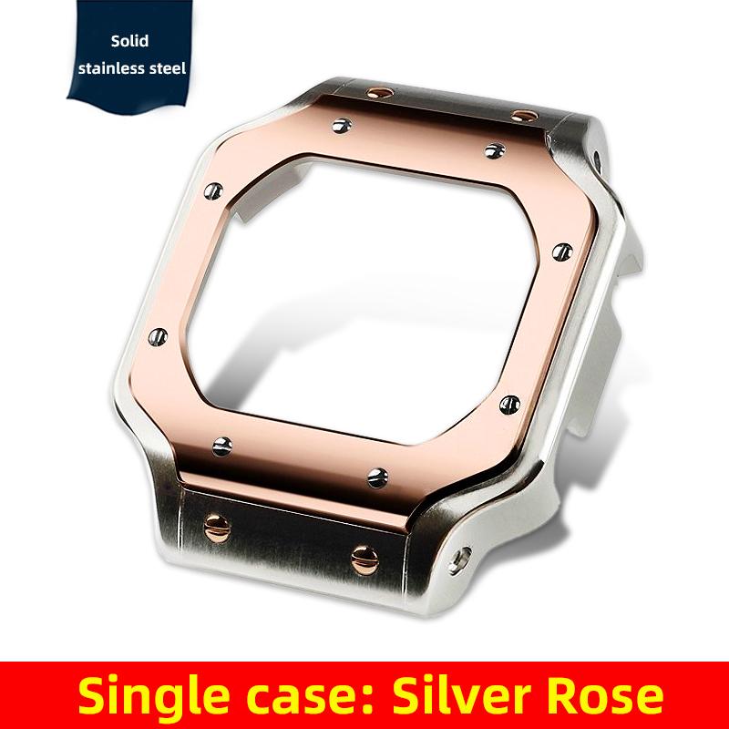 5600 5610 Metal Case Watch Band Mod Kit for Casio G-Shock 3299 DW5600 DW5610 GW-B5600 DW-5600 Replace Santos Style Bezel Strap