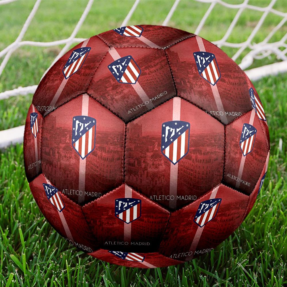Pallone da Calcetto Atlético de Madrid Colorato Per Tutte le Età Cucito a Macchina PVC Pronto per la Competizione Resistente Ad Alto Rimbalzo