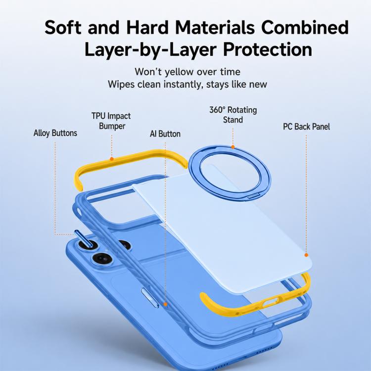 Magnetic Shockproof Protective Phone Case with 360 Degree Rotating Holder
