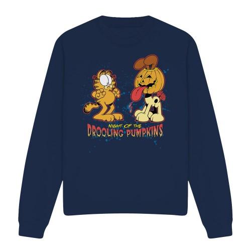 Garfield Unisex Adult Drooling Pumpkins Sweatshirt