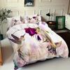Blumen Vögel Schmetterlinge 3D Druck Bettbezug Bunt Niedlich Haustier Vögel Weich Bequem Für Jugendliche Erwachsene Bettdeckenbezug Kissenbezug