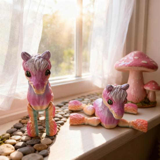 3D-gedrucktes Pferdeornament Niedliche bewegliche Pferdefigur Flexibles Tier-Fidget-Spielzeug für interaktives Spielen, Stressabbau und zur Ausstellung