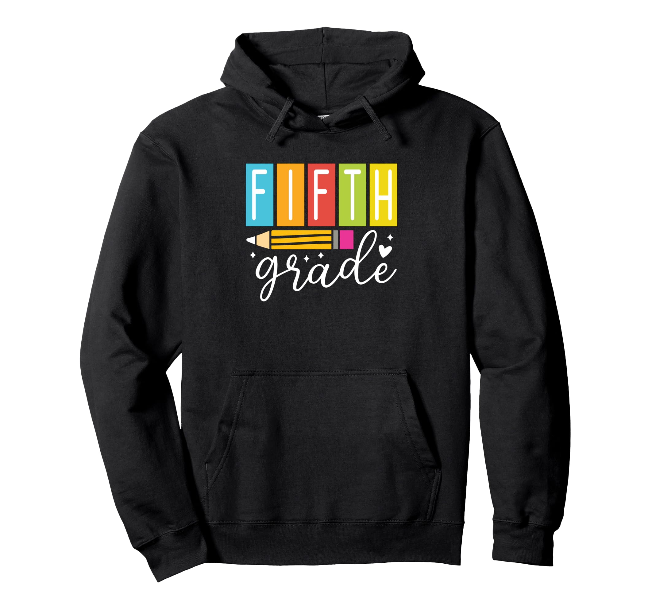 

5th Grade Pencil Heart Color Sparkle Hoodie чёрный