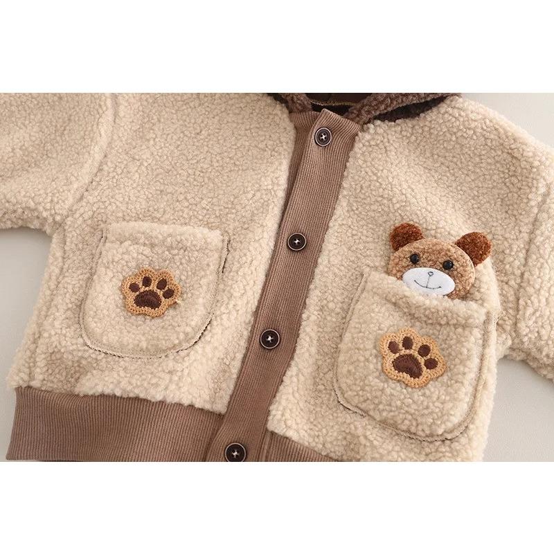 Girl Baby Clothing Set Boys Winter Fashionable Baby Children's Thick Coat Pants Two Piece Set