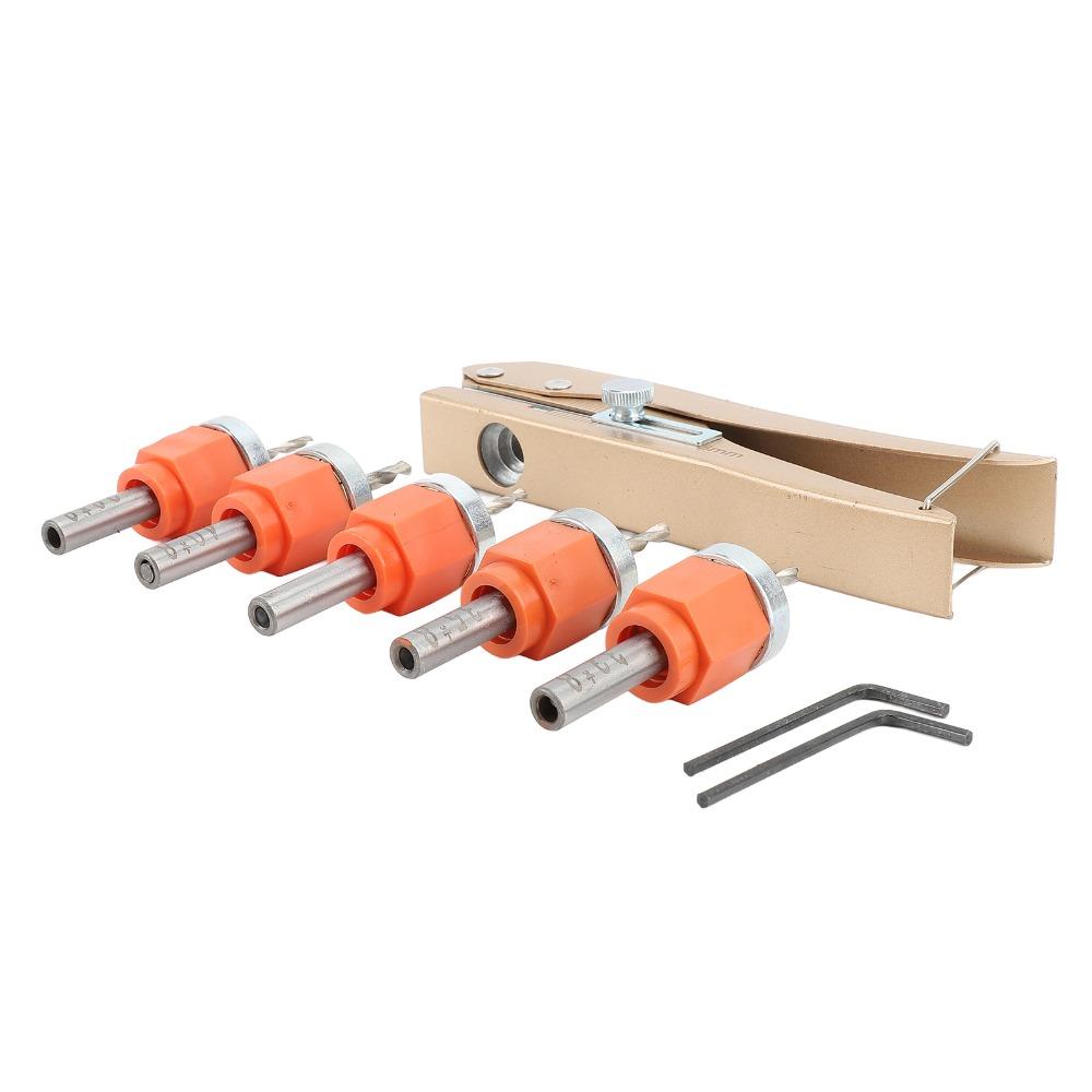 6pcs Adjustable Depth Countersink Drill Bit Set HSS Construction Adjustable Drill Bit  Woodworking