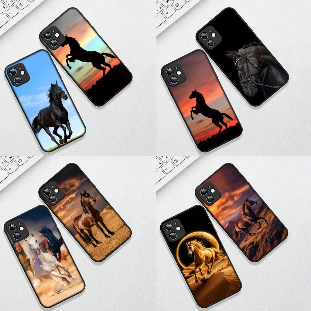 Phone Cover for OPPO A38 A18 A17 A40 A60 A80 A16 A78 A79 A54 A58 A57 4G 5G Casing Flexible Case Running Wild Horse Wallpaper