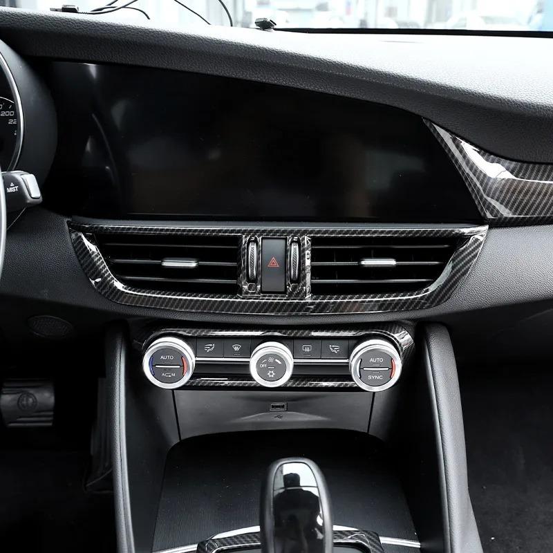 For Alfa Romeo Giulia Stelvio 2017- ABS Car Center Console Air Conditioning Vent Frame Cover Trim Interior Car Accessories