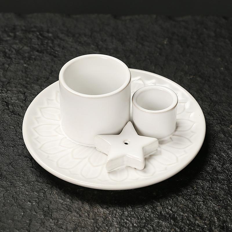 Ceramic Aromatherapy Candle Holder Minimalist Nordic Style Sage Incense Burner Home Decor