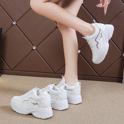 Fashion New Round Head Sexy Thick-soled Non-slip Casual Sneakers Spring/autumn Comfortable Lace-up Walking Shoes for Women