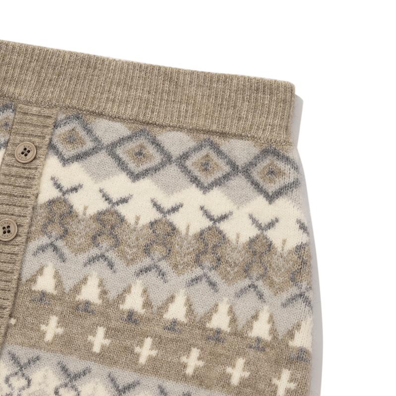 Kirsh Fair Isle Knit Mini Skirt [Sand]