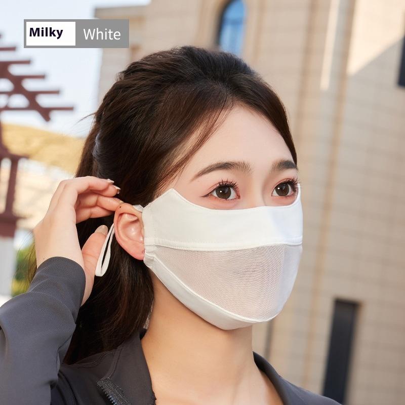 Mesh Ice Silk Face Scarf Elastic Solid Color Uv Protection Anti-Uv Face Cover Face Mask Face Scarves Sunscreen Veil Fishing