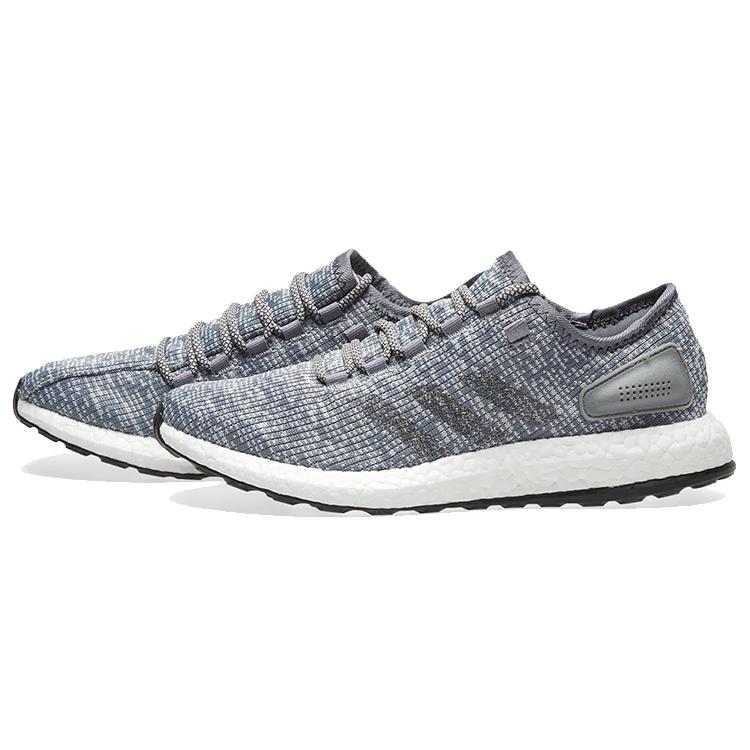 New Adidas Pure Boost 2017 Cushioning, Slip Resistant, And Abrasion Resistant Low Top Running Shoes Unisex Gray White BA8900