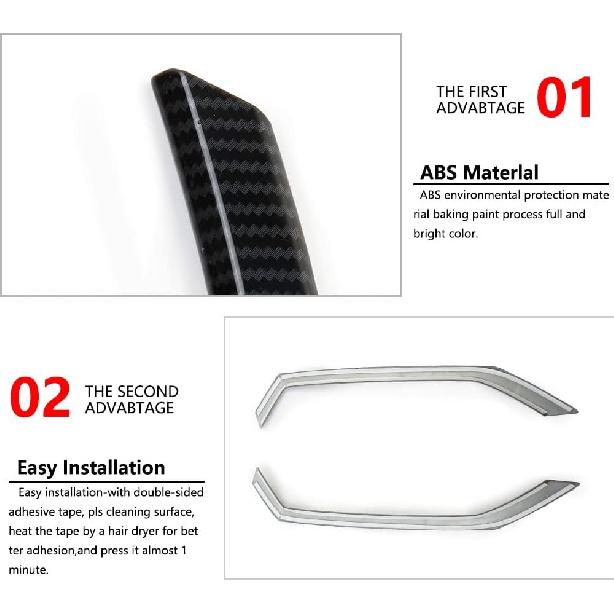 Carbon Fiber Door Line-Shaped Kick Panels Cover Trim Accessories For 2009-2018 Dodge RAM 1500/2010-2022 RAM 2500 3500(Rear Door)