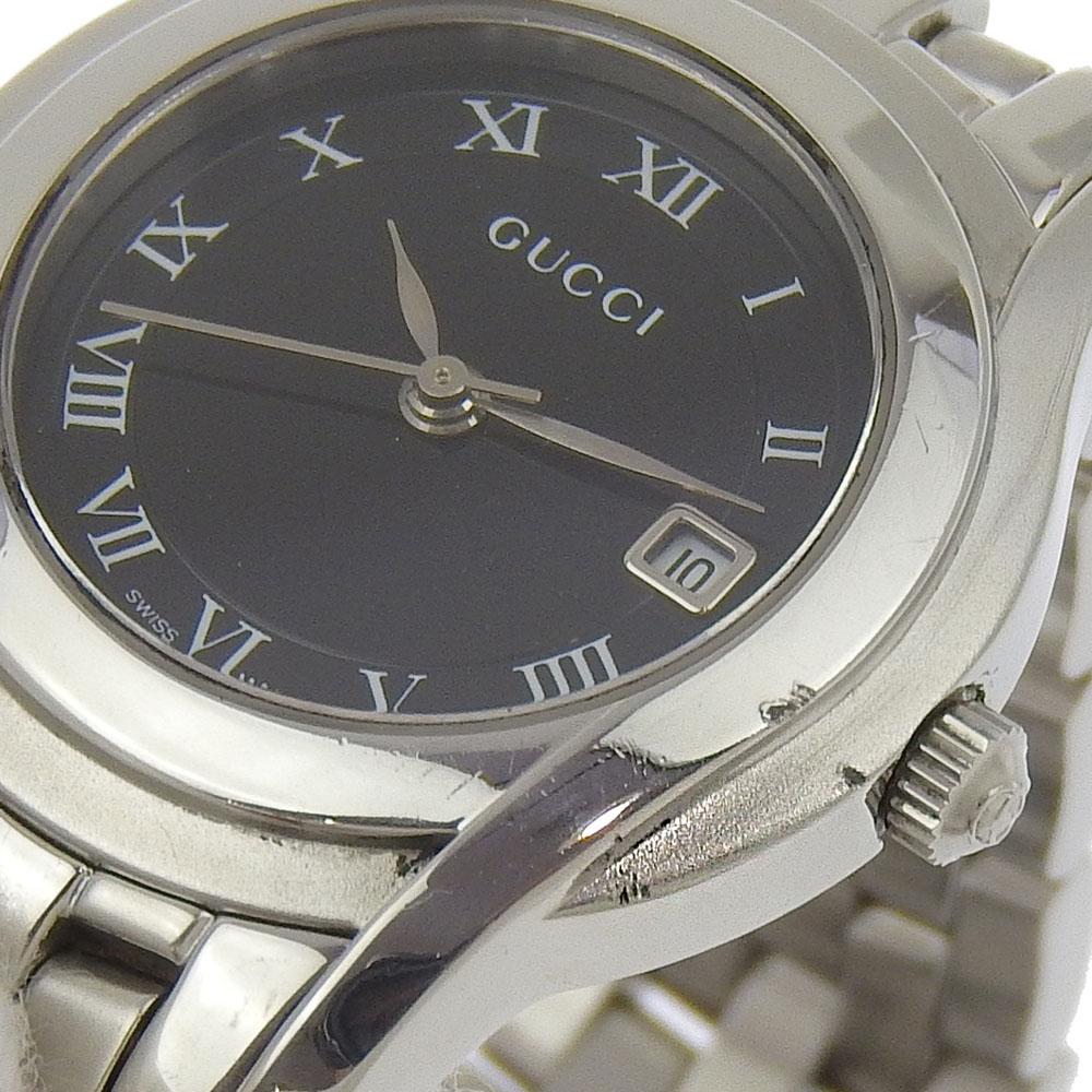 Gucci Watches 5500L blackDial Stainless Steel Quartz Analog Display Women Used