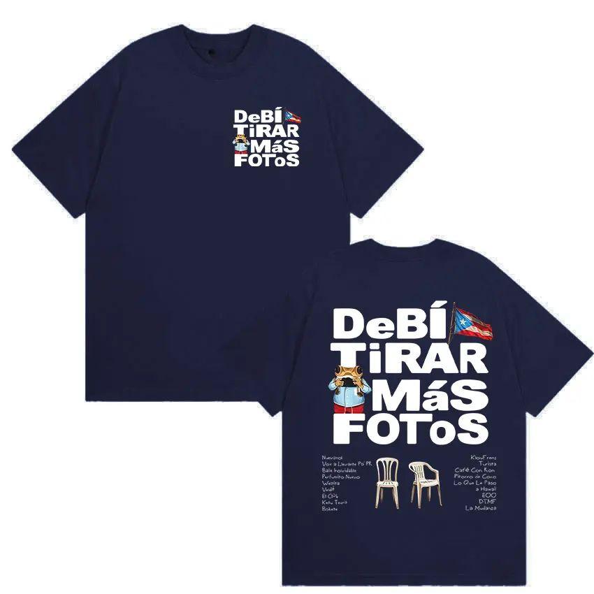 2026 Bad Bunny Kurzarm Debi Tirar Mas Fotos DTMF Druck T-Shirt Lässig Locker T-Shirts Mode Grafikdruck T-Shirt Unisex