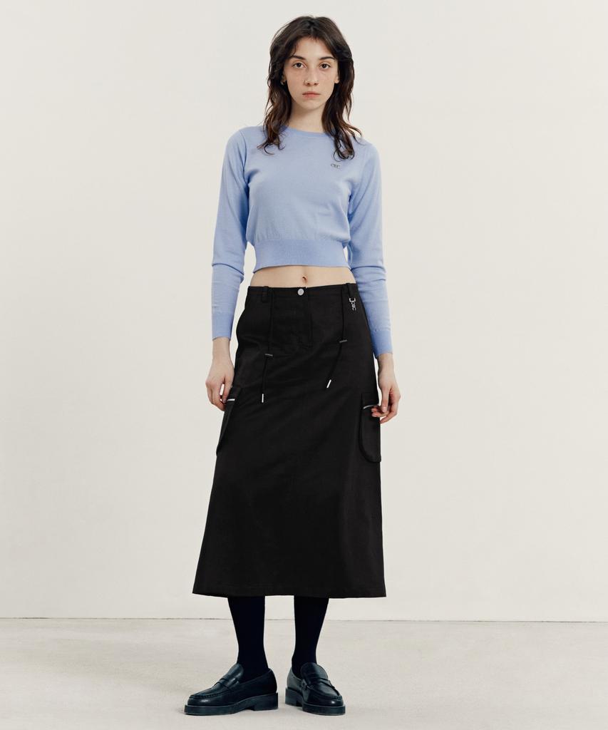 OIOI COLLECTION New Daily Cargo Skirt_Black